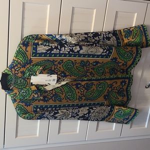 Zara Silk Button Down Shirt. Never worn. Size Medium.